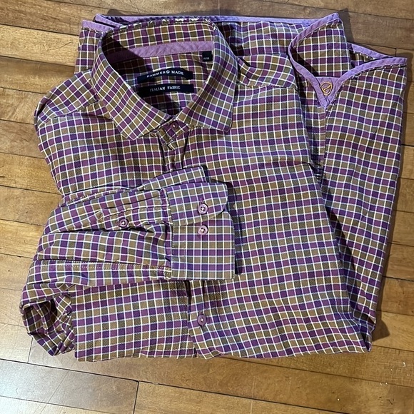 Hammer Made Button Down Shirt 100% Cotton Italian Fabric Men's 41/16 - Picture 1 of 10